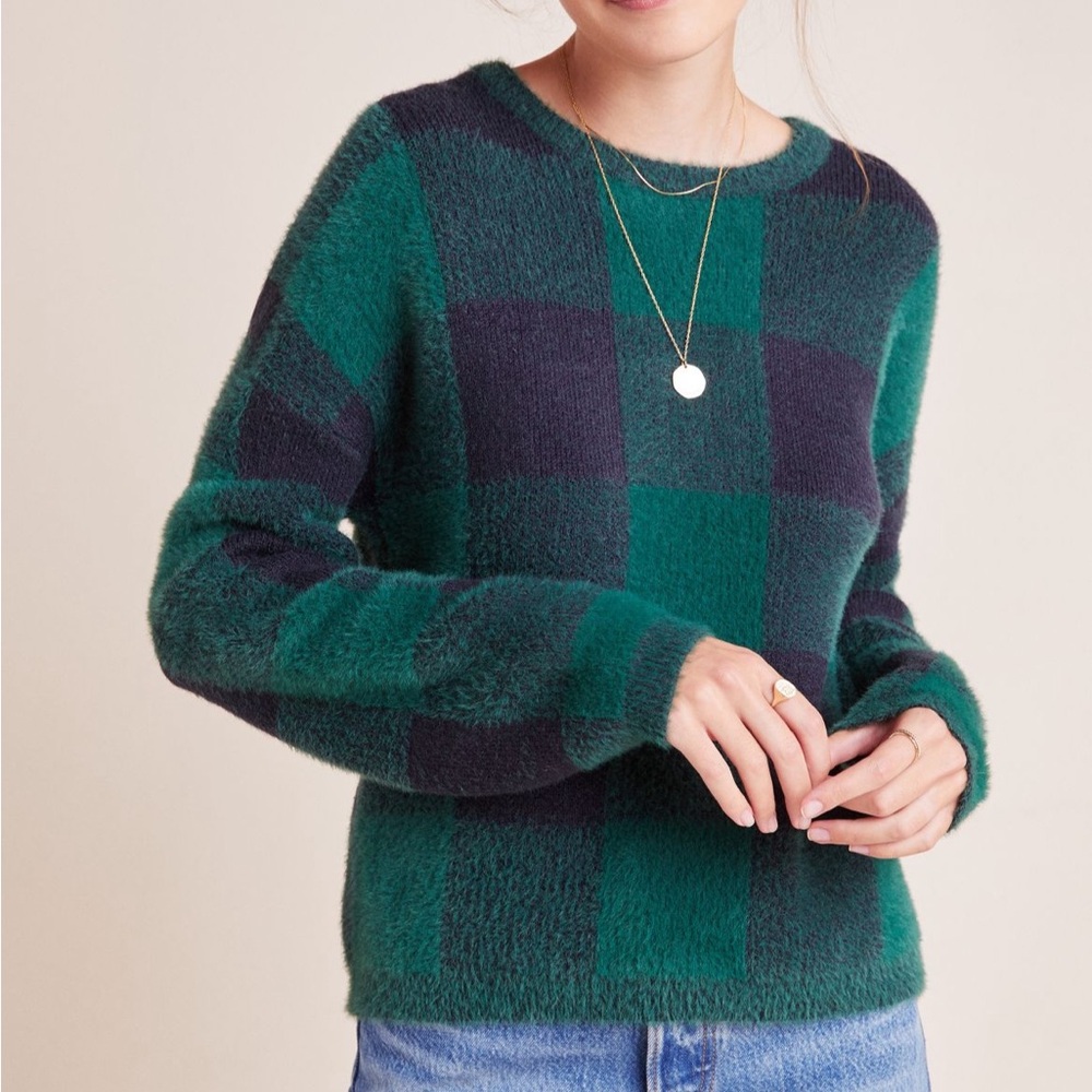 Anthropologie Susan Plaid eyelash sweater - Picture 3 of 10